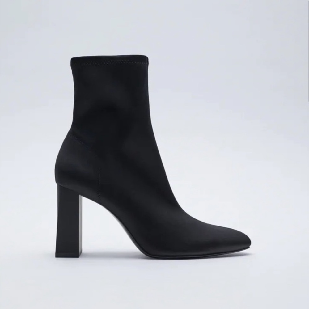 Zara neoprene heeled boot